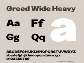 Greed Wide Heavy Version 5.000;Glyphs 3.2 (3194)图片样张