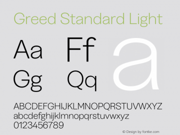 Greed Standard Light Version 5.000;Glyphs 3.2 (3194)图片样张