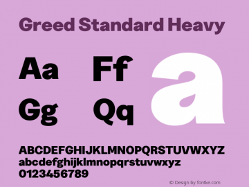 Greed Standard Heavy Version 5.000;Glyphs 3.2 (3194)图片样张