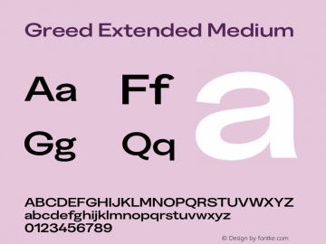 Greed Extended Medium Version 5.000;Glyphs 3.2 (3194)图片样张