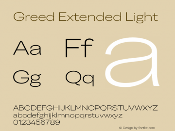 Greed Extended Light Version 5.000;Glyphs 3.2 (3194)图片样张