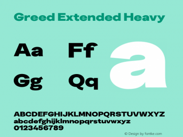Greed Extended Heavy Version 5.000;Glyphs 3.2 (3194)图片样张