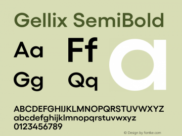 Gellix SemiBold Version 3.004;Glyphs 3.2 (3213)图片样张