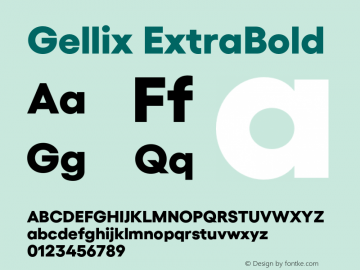 Gellix ExtraBold Version 3.004;Glyphs 3.2 (3213)图片样张