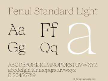 Fenul Standard Light Version 1.000;Glyphs 3.2 (3221)图片样张