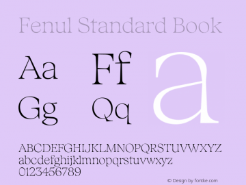 Fenul Standard Book Version 1.000;Glyphs 3.2 (3221)图片样张