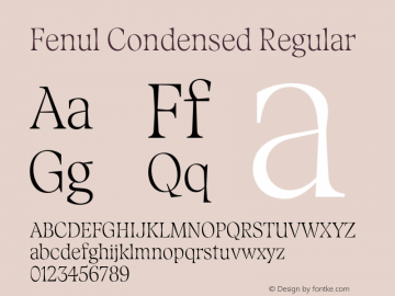 Fenul Condensed Regular Version 1.000;Glyphs 3.2 (3221)图片样张