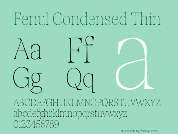 Fenul Condensed Thin Version 1.000;Glyphs 3.2 (3221)图片样张