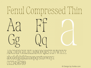 Fenul Compressed Thin Version 1.000;Glyphs 3.2 (3221)图片样张