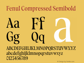 Fenul Compressed Semibold Version 1.000;Glyphs 3.2 (3221)图片样张