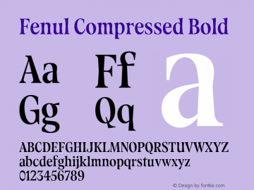 Fenul Compressed Bold Version 1.000;Glyphs 3.2 (3221)图片样张