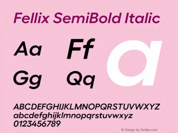 Fellix SemiBold Italic Version 3.000;Glyphs 3.1.1 (3137)图片样张