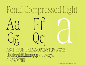 Fenul Compressed Light Version 1.000;Glyphs 3.2 (3221)图片样张