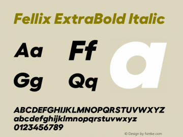 Fellix ExtraBold Italic Version 3.000;Glyphs 3.1.1 (3137)图片样张