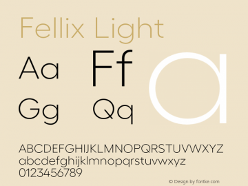 Fellix Light Version 3.000;Glyphs 3.1.1 (3137)图片样张