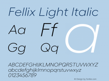 Fellix Light Italic Version 3.000;Glyphs 3.1.1 (3137)图片样张