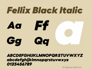 Fellix Black Italic Version 3.000;Glyphs 3.1.1 (3137)图片样张
