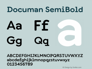 Documan SemiBold Version 3.002;Glyphs 3.1.1 (3138)图片样张
