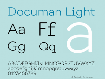 Documan Light Version 3.002;Glyphs 3.1.1 (3138)图片样张