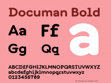 Documan Bold Version 3.002;Glyphs 3.1.1 (3138)图片样张