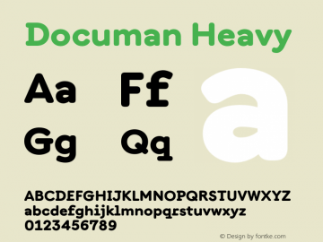 Documan Heavy Version 3.002;Glyphs 3.1.1 (3138)图片样张