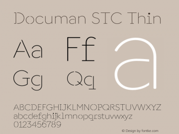 Documan STC Thin Version 3.002;Glyphs 3.1.1 (3138)图片样张