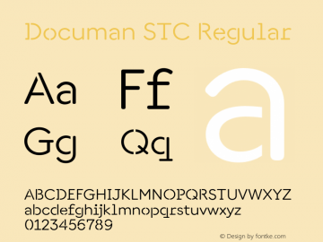 Documan STC Regular Version 3.002;Glyphs 3.1.1 (3138)图片样张
