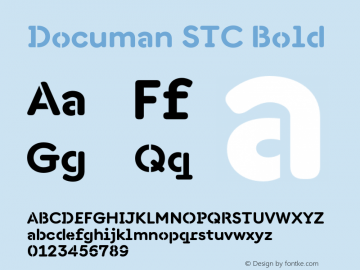 Documan STC Bold Version 3.002;Glyphs 3.1.1 (3138)图片样张