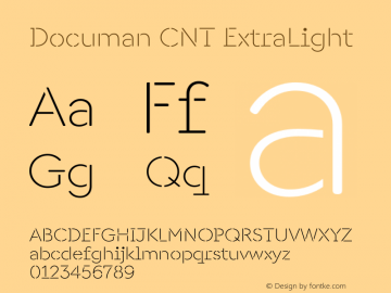 Documan CNT ExtraLight Version 3.002;Glyphs 3.1.1 (3138)图片样张