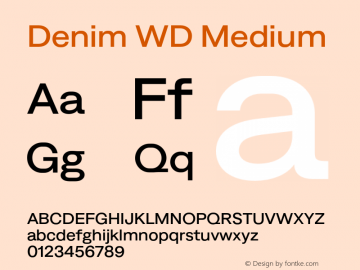 Denim WD Medium Version 4.000;Glyphs 3.2 (3186)图片样张