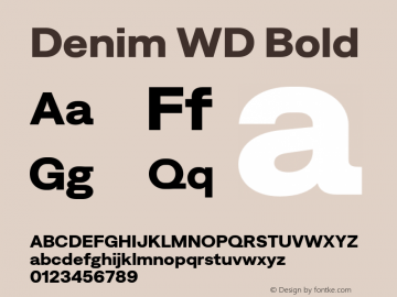Denim WD Bold Version 4.000;Glyphs 3.2 (3186)图片样张