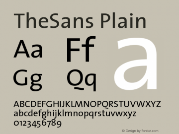 TheSans Plain Version 1.0 Font Sample
