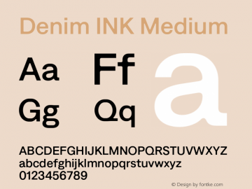 Denim INK Medium Version 4.000;Glyphs 3.2 (3190)图片样张