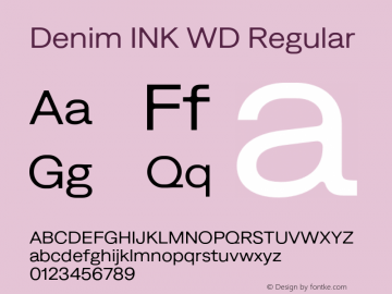 Denim INK WD Regular Version 4.000;Glyphs 3.2 (3190)图片样张