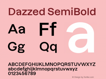 Dazzed SemiBold Version 3.001;Glyphs 3.1.1 (3137)图片样张