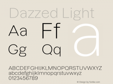 Dazzed Light Version 3.001;Glyphs 3.1.1 (3137)图片样张