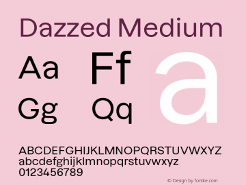 Dazzed Medium Version 3.001;Glyphs 3.1.1 (3137)图片样张