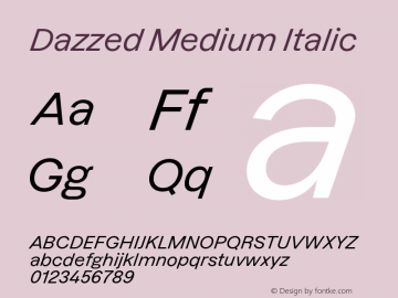 Dazzed Medium Italic Version 3.001;Glyphs 3.1.1 (3137)图片样张