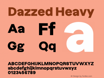 Dazzed Heavy Version 3.001;Glyphs 3.1.1 (3137)图片样张