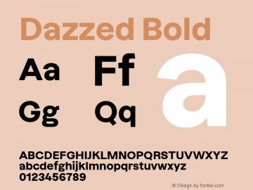 Dazzed Bold Version 3.001;Glyphs 3.1.1 (3137)图片样张