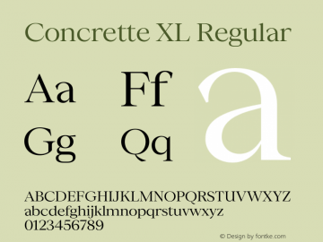 Concrette XL Regular Version 1.000;Glyphs 3.2 (3236)图片样张