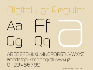 Digital Lgt Regular 001.000 Font Sample