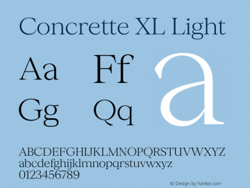 Concrette XL Light Version 1.000;Glyphs 3.2 (3236)图片样张