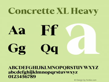 Concrette XL Heavy Version 1.000;Glyphs 3.2 (3236)图片样张
