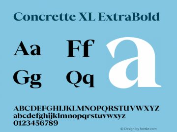 Concrette XL ExtraBold Version 1.000;Glyphs 3.2 (3236)图片样张