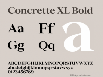 Concrette XL Bold Version 1.000;Glyphs 3.2 (3236)图片样张