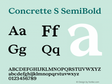 Concrette S SemiBold Version 1.000;Glyphs 3.2 (3236)图片样张