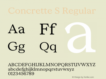 Concrette S Regular Version 1.000;Glyphs 3.2 (3236)图片样张