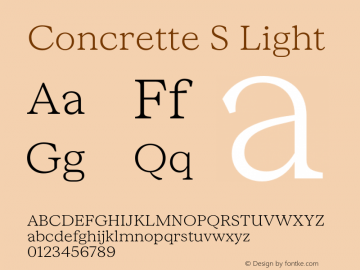 Concrette S Light Version 1.000;Glyphs 3.2 (3236)图片样张