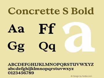Concrette S Bold Version 1.000;Glyphs 3.2 (3236)图片样张
